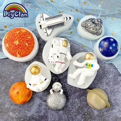 Astronaut Spacecraft Meteorite Planet Silicone Mold DIY Resin Gypsum Making Fridge Magnet Mould Space Theme Baking Cake Tools