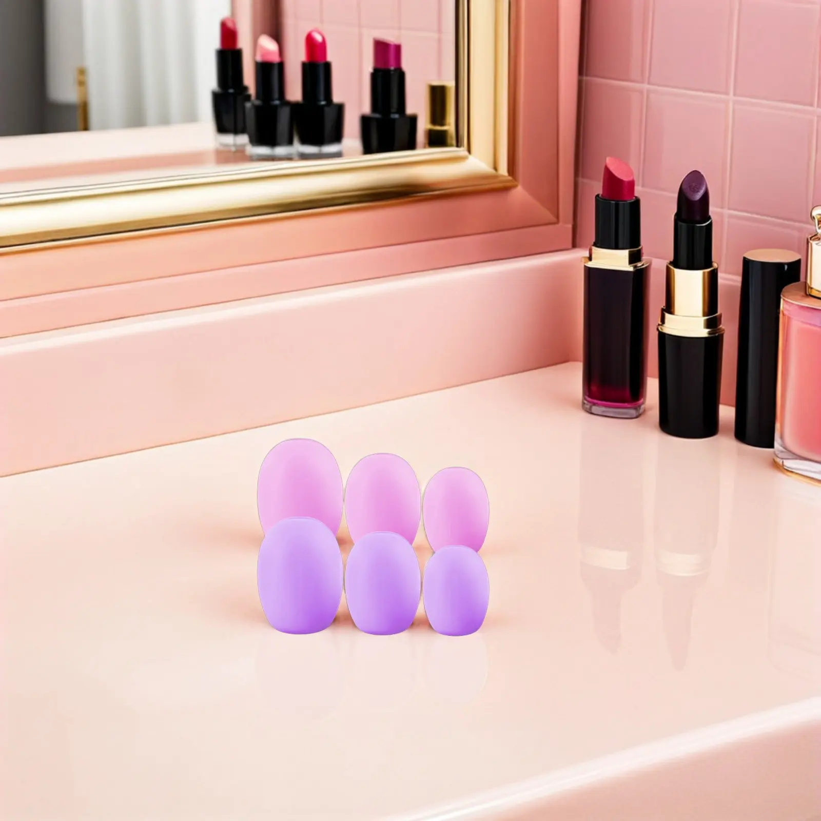6Pcs Makeup Brush Protector Covers Silicone Brush Sleeves for Travel Indoor Use Dust Resistant Wearproof Compact Reusable Holder
