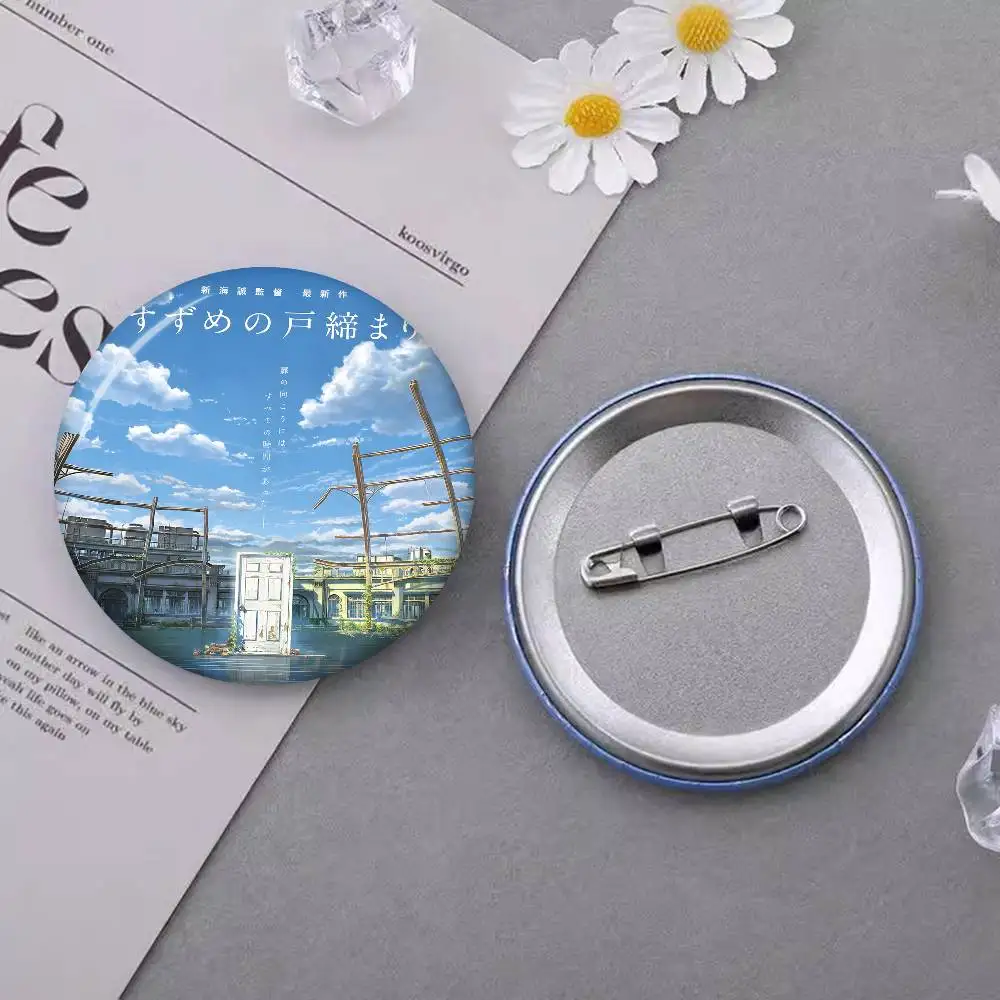 اليابانية الخيال مغامرة أنيمي Suzume الكرتون أنيمي دبابيس لطيف الكرتون شارة سترة الجينز التلبيب دبوس هدية الملحقات #6