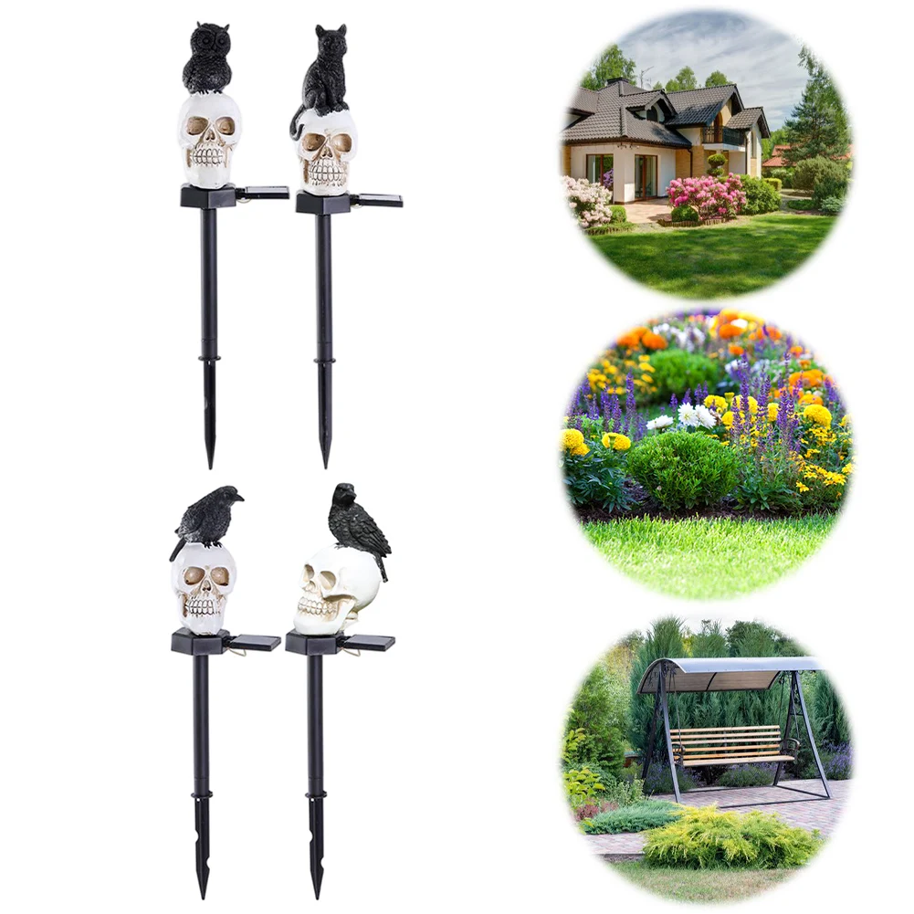 Halloween Solar Skull Animal Pathway Light IP65 impermeabile Skeleton Animal Light Skull Ground paletto lampada per la decorazione della casa stregata