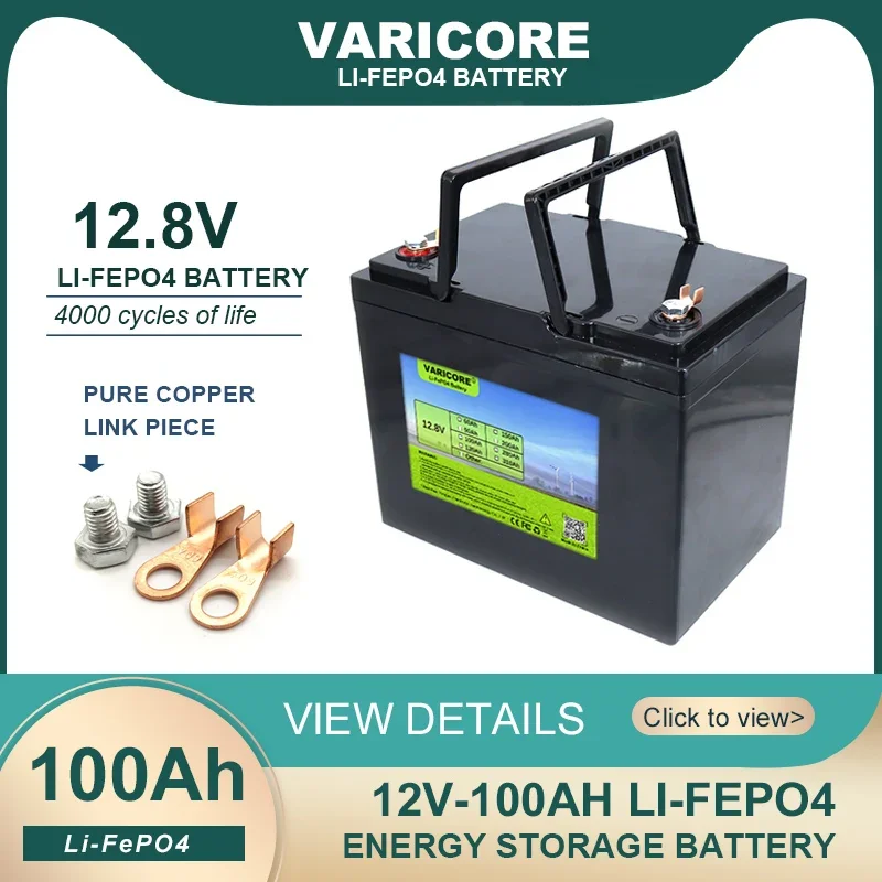 VariCore 12V 180AH 160ah 120ah LiFePO4 batería 12,8 V baterías de energía de litio para campistas carrito de Golf todoterreno viento Solar fuera de la red
