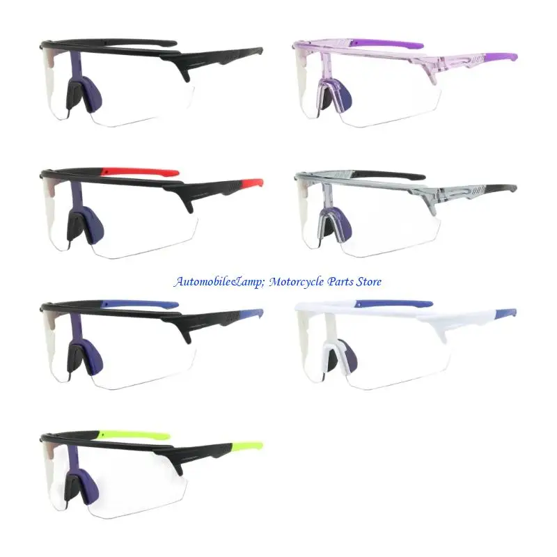 

H7BD Photochromic Cycling Eyewear Auto Adjusting Lens Anti Impact Frame Ergonomic Fit for Day Night Motorcycle Bike Use