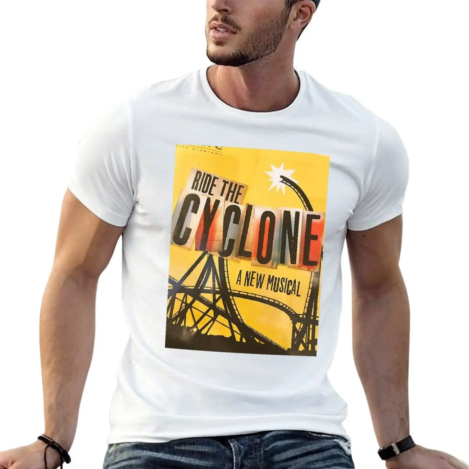 T-shirt graphique Chevauchez le cyclone cyclone biche Ride The Cyclone, T-shirt de luxe pour homme, T-shirt de la comédie musicale