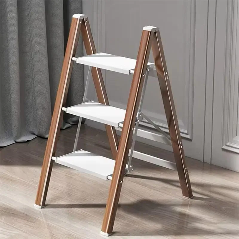 150Kg Black Modern Steel Ultra Thin Folding Ladder Space Saving Household Multi Functional Flower Plant Frame Shelf Stool