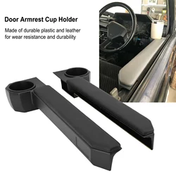 1 Pair Car Door Armrest Cup Holder Plastic Leather Wear Resistance Replacement for Toyota Land Cruiser 70 Series