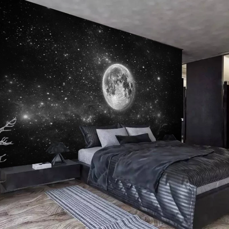 Customized products 3D Star sky moon earth decorative wallpaper children's room toy room bedroom mural sofa TV background wall