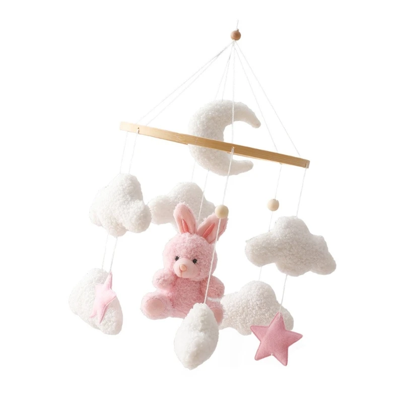Mobile rotatif silencieux pour bébé, hochet en peluche, clochette sensorielle, jouet, Installation facile, pendentif suspendu