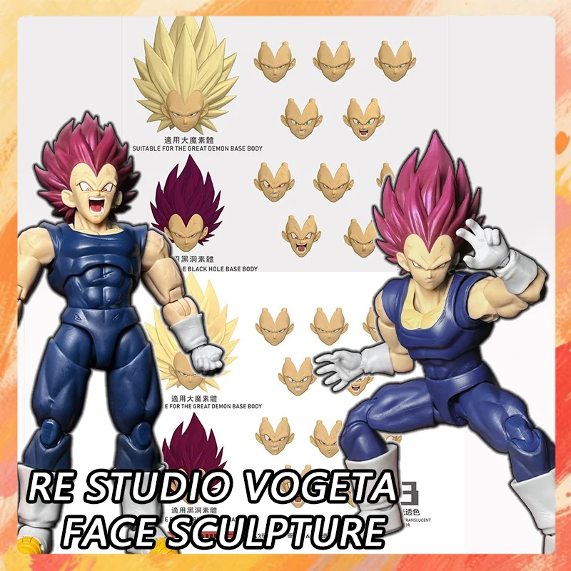 

RE Studio Vogeta Head sculpture SSJ3 Accessories Dragon Ball Z Anime Action Figures Super Saiyan God Birthday Gift