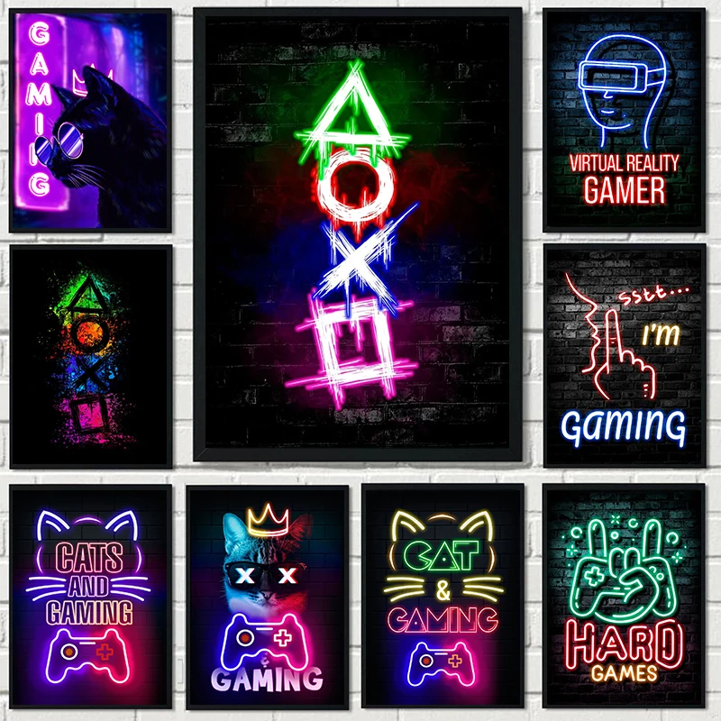 Nordic Katze und Gaming 5D DIY Diamant Malerei Stickerei Kreuzstich Wand Kunst Handarbeit Raum Dekor