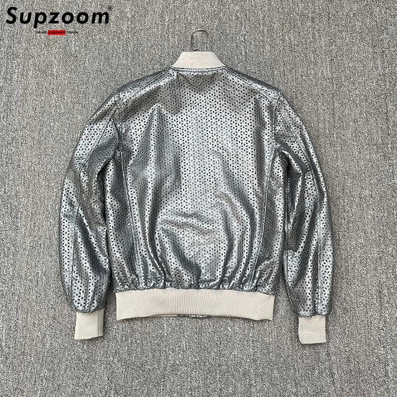 Supzoom New Arrival Fashion Casual Autumn And Winter Vintage Breathable mesh sheepskin Classic Handsome Pure Leather Jacket Men