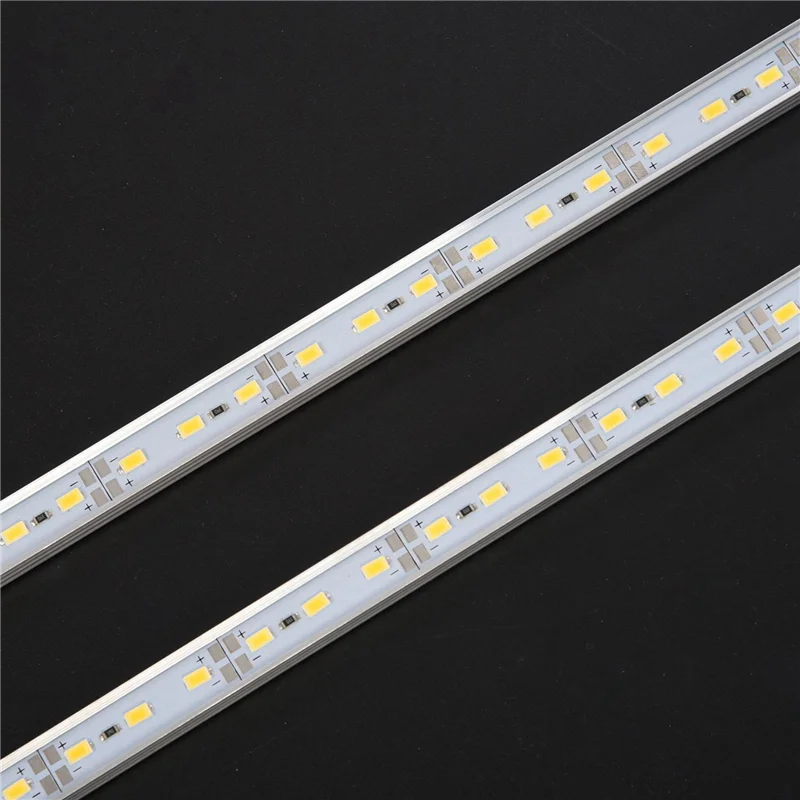 

ABUP-12Pcs 50CM 12V 36 LED 5630 SMD Жесткая полоса света Алюминиевый корпус с торцевой крышкой Теплый белый