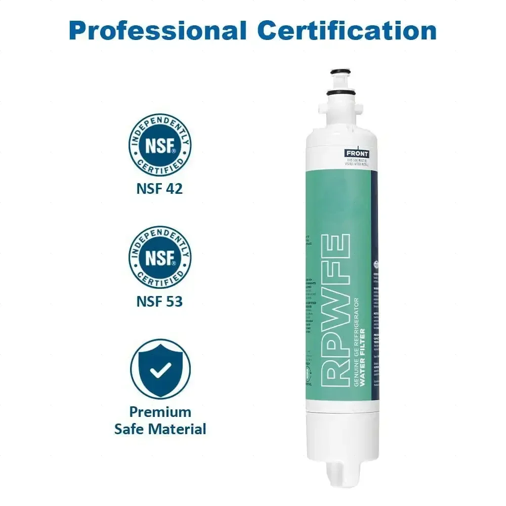 Premium High Flow Refrigerator Filter Cartridge Replacement No Chip RPWFE PFE GFE Compatible Easy Fit