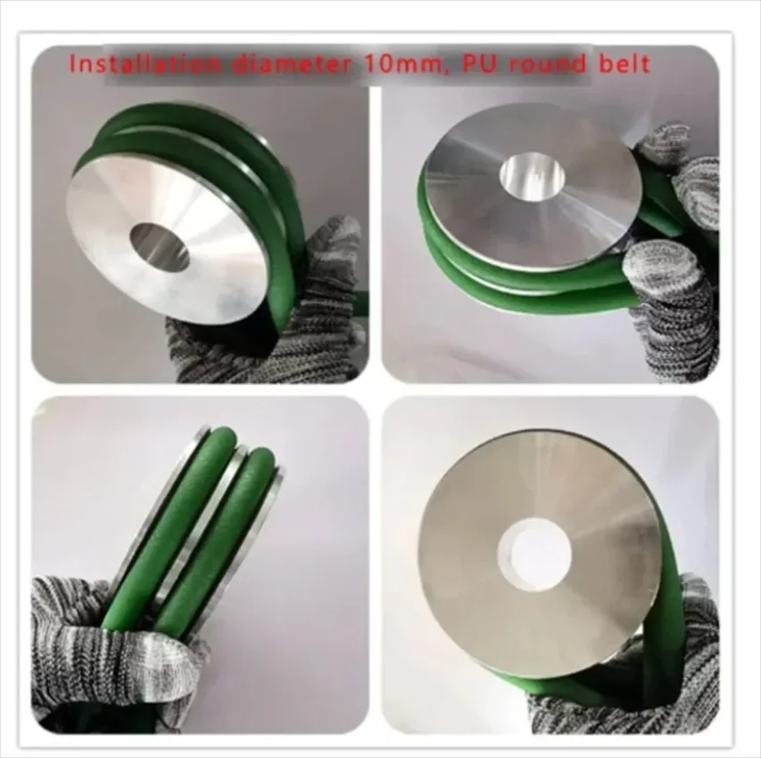 

1pc Double Groove 60mm Pulley Wheel 8-25mm Fixed Drill Pulley 10mm PU Round Belt Aluminum Alloy