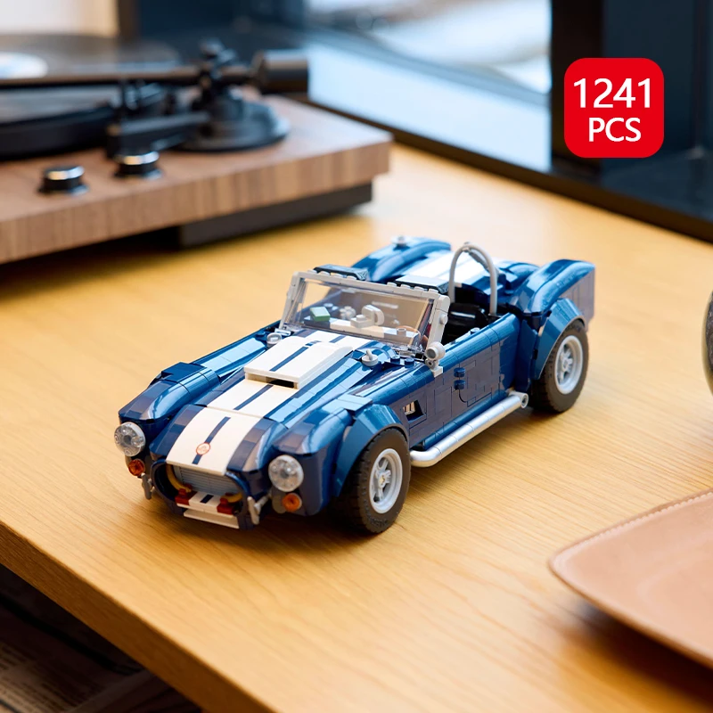 

1241PCS Technical Shelby Cobra Sports Car Building Block Sets MOC Retro Vehicle Model Christmas Birthday Toy for Boys Adults