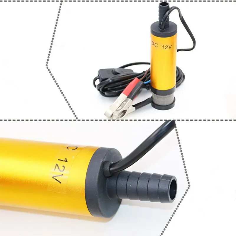 12V/24V DC Mini Portable Electric Submersible Pump - 12L/min, Aluminum Alloy Shell for Fuel, Diesel, Oil, Water Transfer view 4