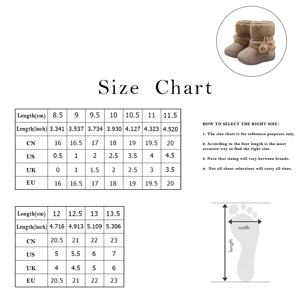 

Winter Bottom Non slip Snowshoes 21 Code Size Boots For Girls 13 7cm Warm Comfortable Prewalker Shoes