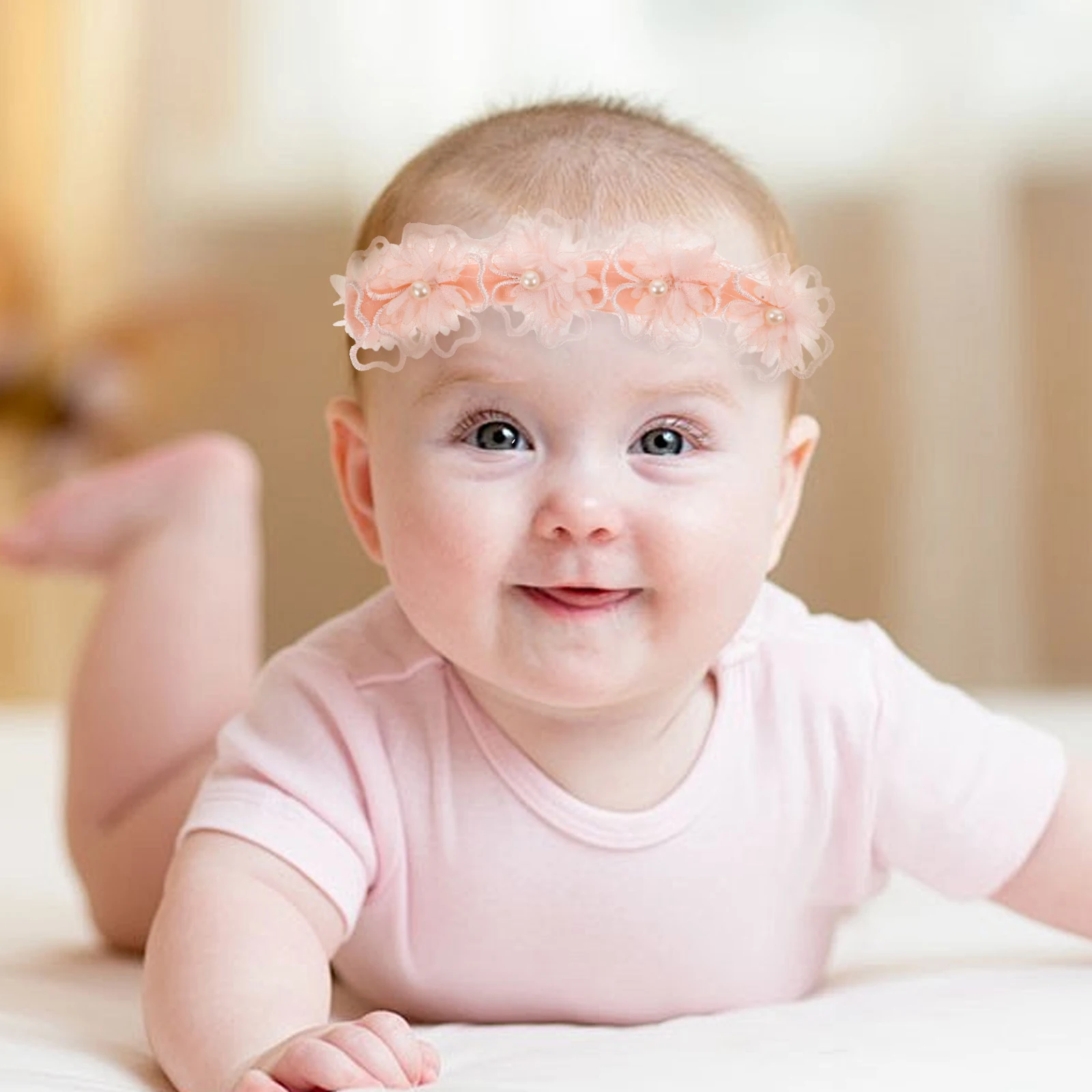 

Soft Lace Flower Headbands For Baby Girls Toddler Floral Hair Accessories Cute Comfortable Infant Headband Newborn Kids Set