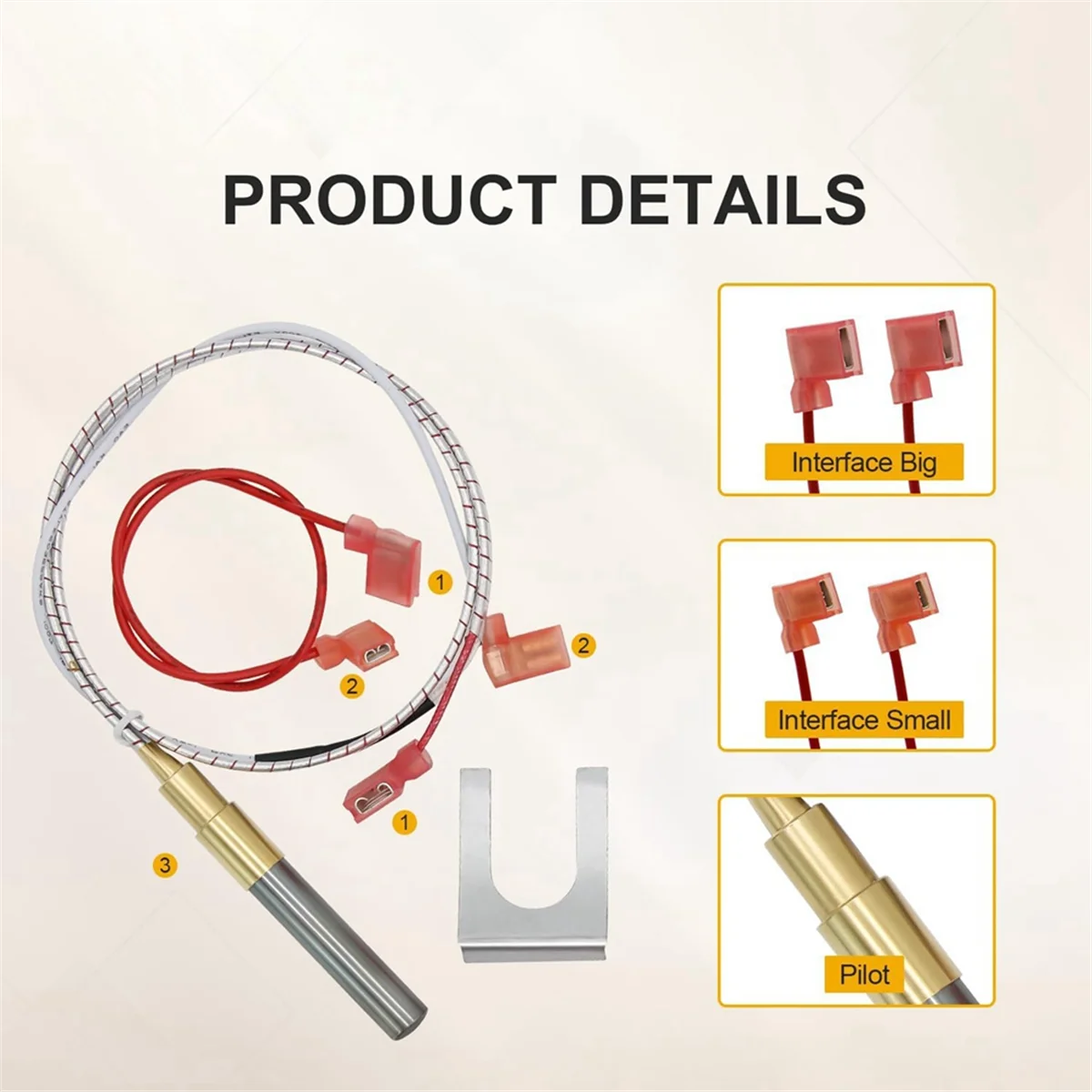 100112328   Conjunto de termopila de 21 polegadas compatível com aquecedor de água a gás, kit de substituição de termopila de 750 milivolt