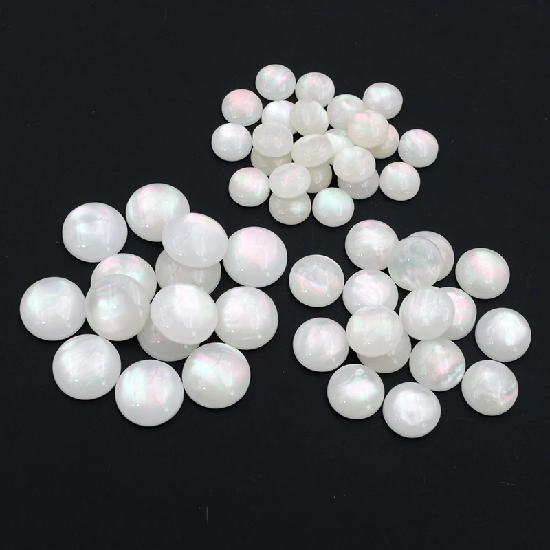 New Fashion 40pcs 8mm 10mm 12mm Black White Color Flat Back Resin Cabochons Cameo