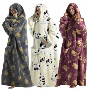 Hoodie kadınlar için çok güzel bir aile süper uzun, ekstra büyük, peluş, mendil, sıcak, aile-kış, Noel için Ev Tekstili İlk 10 satış, avokado, kazak-no. 2
