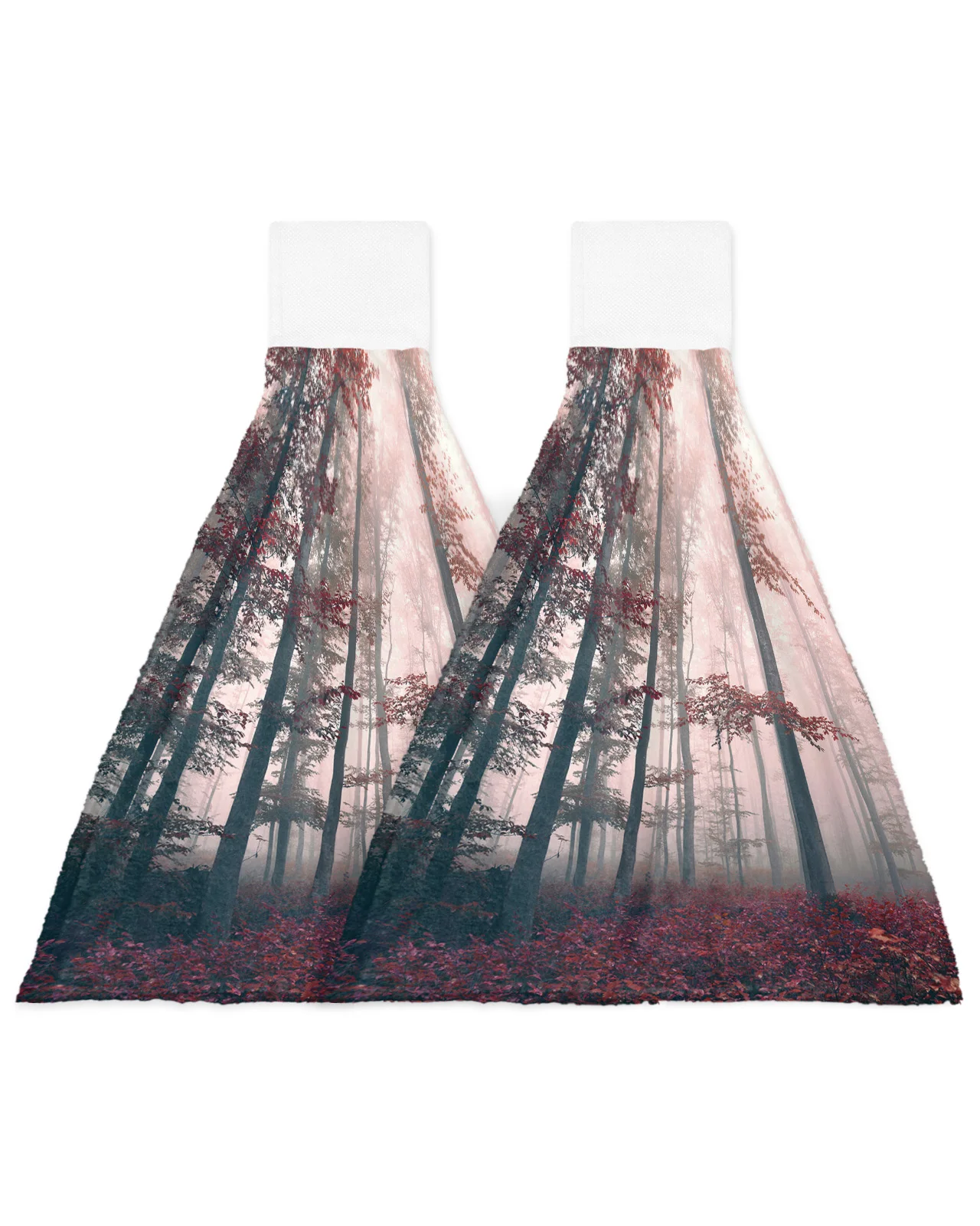 Autumn Woods Mysterious Fog Hand Towel Household Absorbent Kitchen Towel Rag Towel Children's Hand Towel