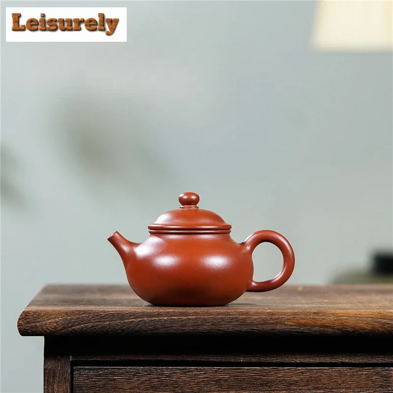 130ml Elegant Yixing Purple Clay Teapot Handmade Open Sky Pot Raw Ore Dahongpao Mud Tea Maker Kettle Zisha Teaset Drinkware Gift