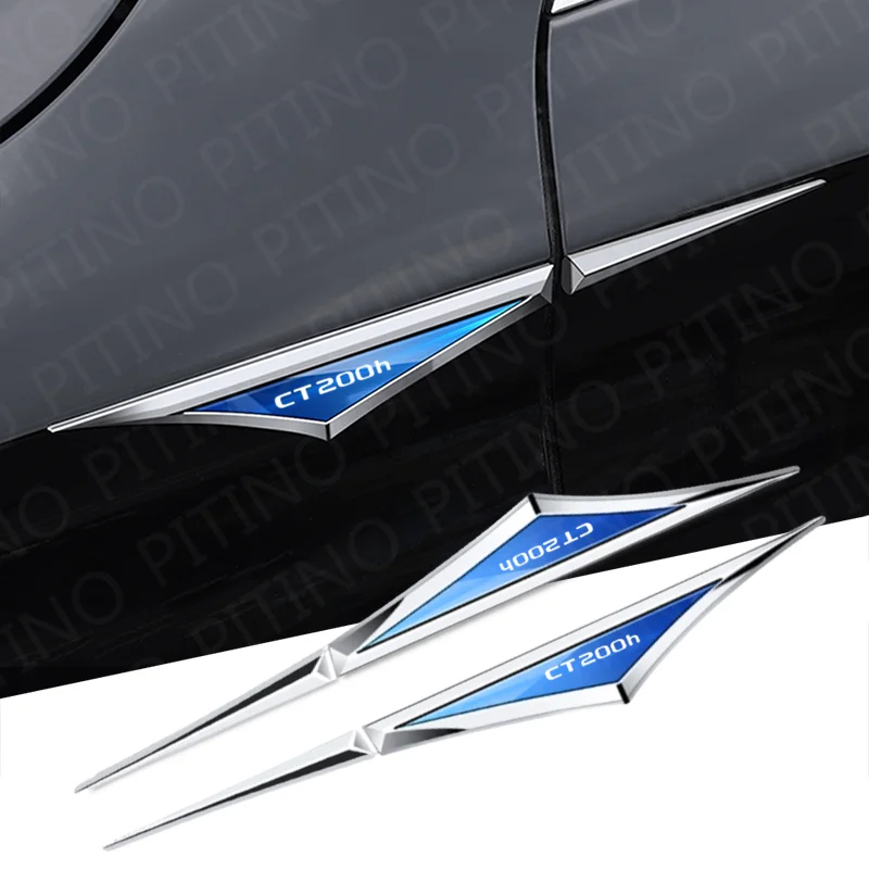 2pcs Car Chrome Modified Car Body Side Doors Blade Car Stickers For Lexus CT200h Automobile Leaf Plate Decoration Accessories