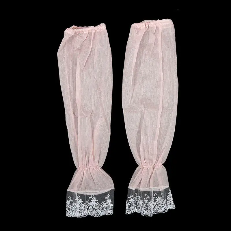 Sarung Tangan Berkendara Elastis Lengan Bunga Renda Musim Panas Wanita Baru Sarung Tangan Tabir Surya Tanpa Jari Panjang Elegan