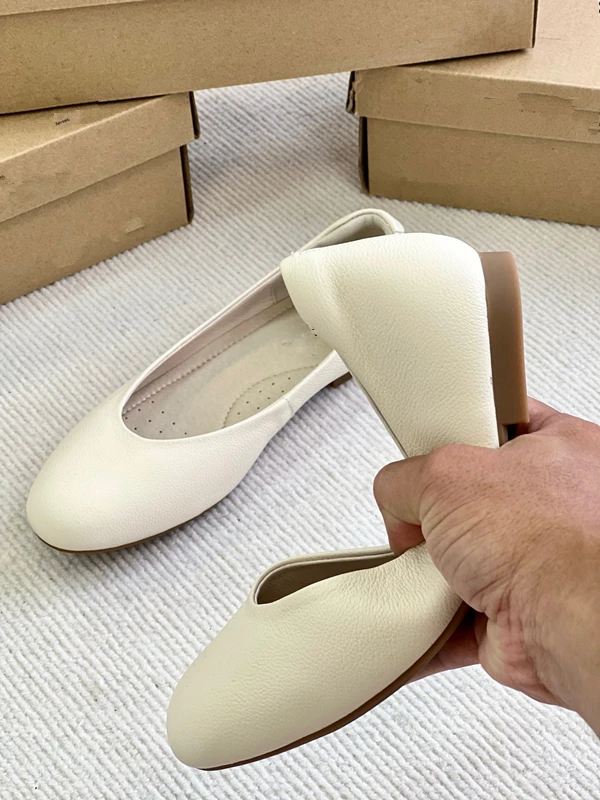 Mocassins en cuir véritable pour femmes, chaussures plates décontractées, style paresseux rétro, mode française flétrie