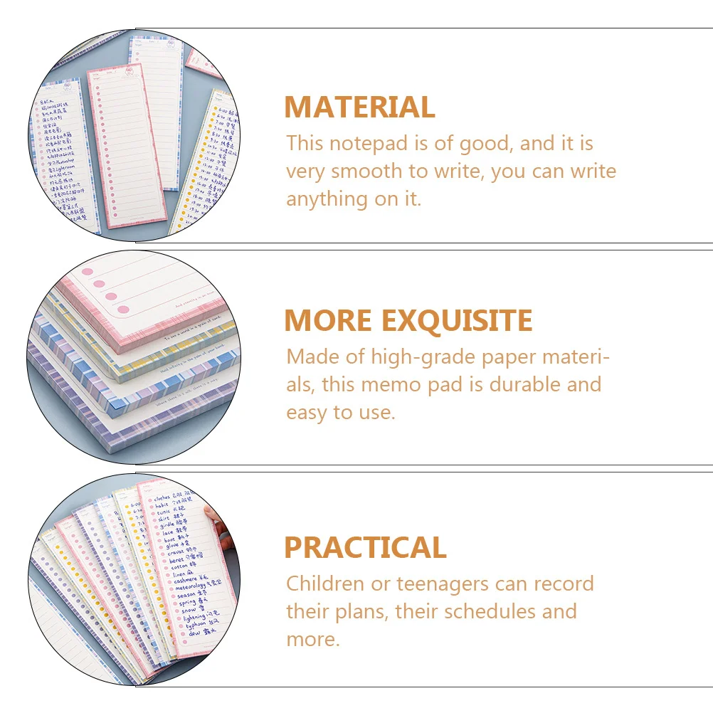 

4Pcs Notepads Portable Memo Pads for Students Small Writing Notepads Tear-Able Schedule Planning Handbooks High-Grade Paper