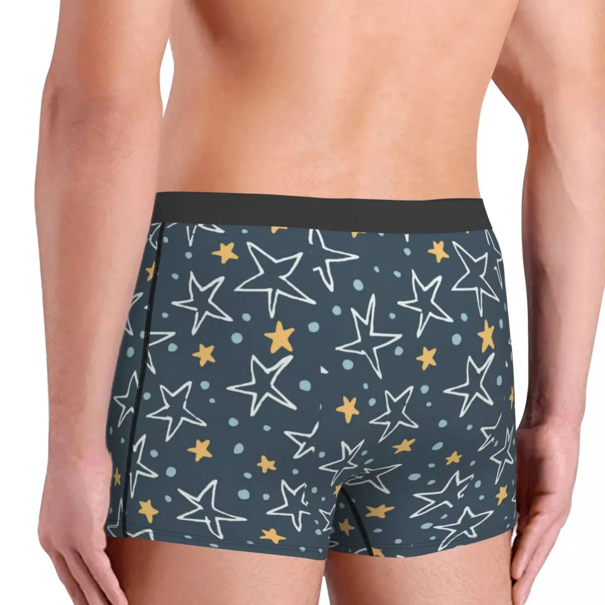 Culotte respirante imprimée Star Art pour homme, lingerie masculine, design U-convexe