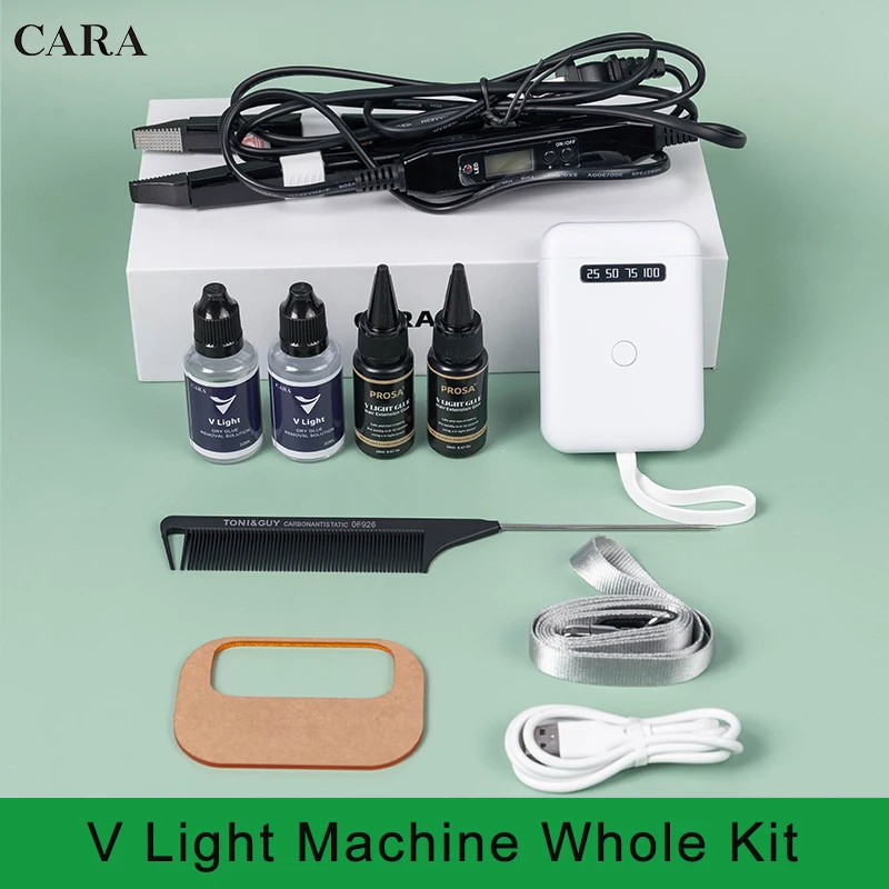 UV Light Hair Extensions New Hair Machine Kit V Light Technology Hair Extension Tools For Tape Hair UV Light Glue Wholesale