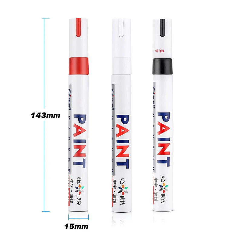 1 Piece Car Paint Pen Waterproof Car Wheel Tire Oily Painting Mark Pen Auto Rubber Tyre Tread CD Metal Permanent Paint Marker