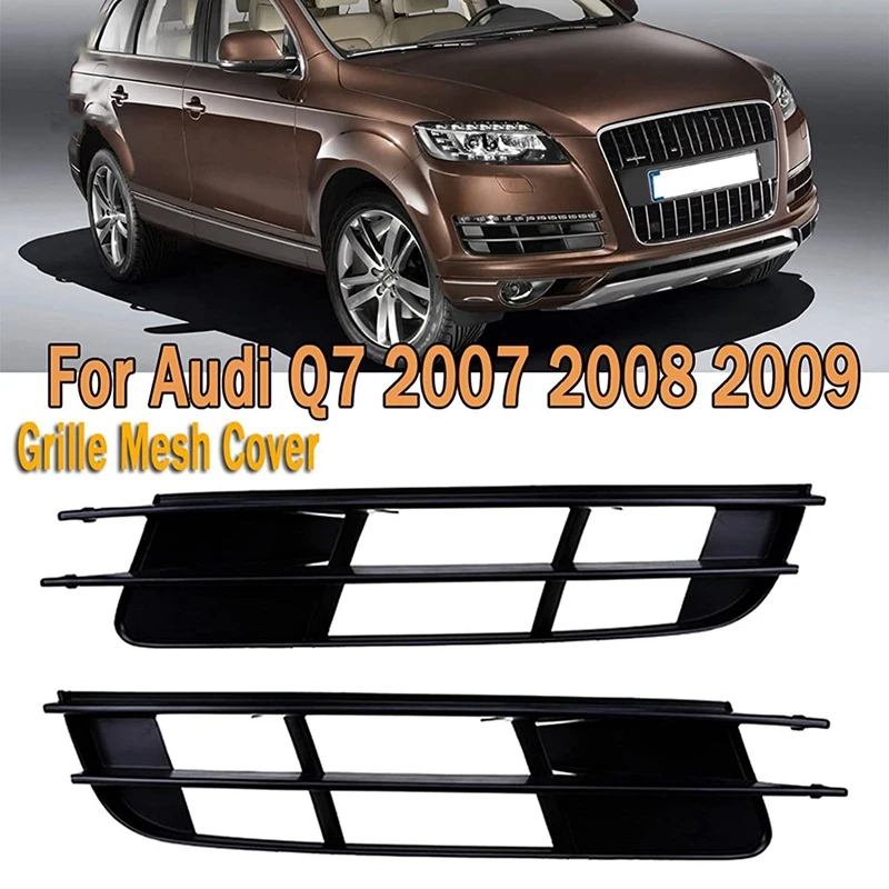 Left Right Front Bumper Lower Intake Grilles Grill Vent Trim For- Q7 2007-2009 4L0807681 4L0807682