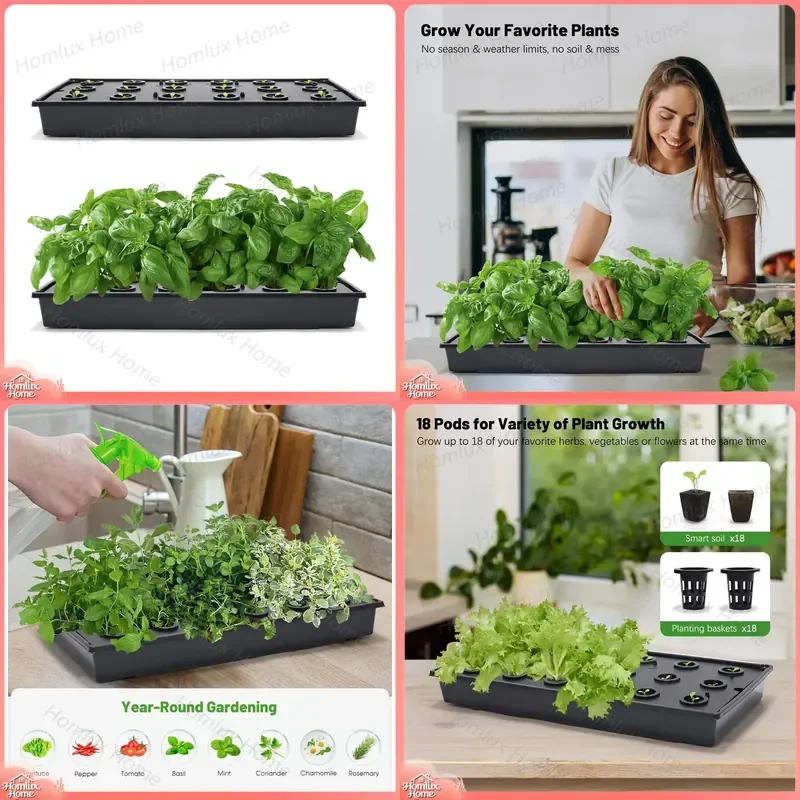 1020 Indoor Hydroponic Seed Starter Tray Set for Herb Planting Vegetable Gardening Commercial Nursery Seedling Propagation