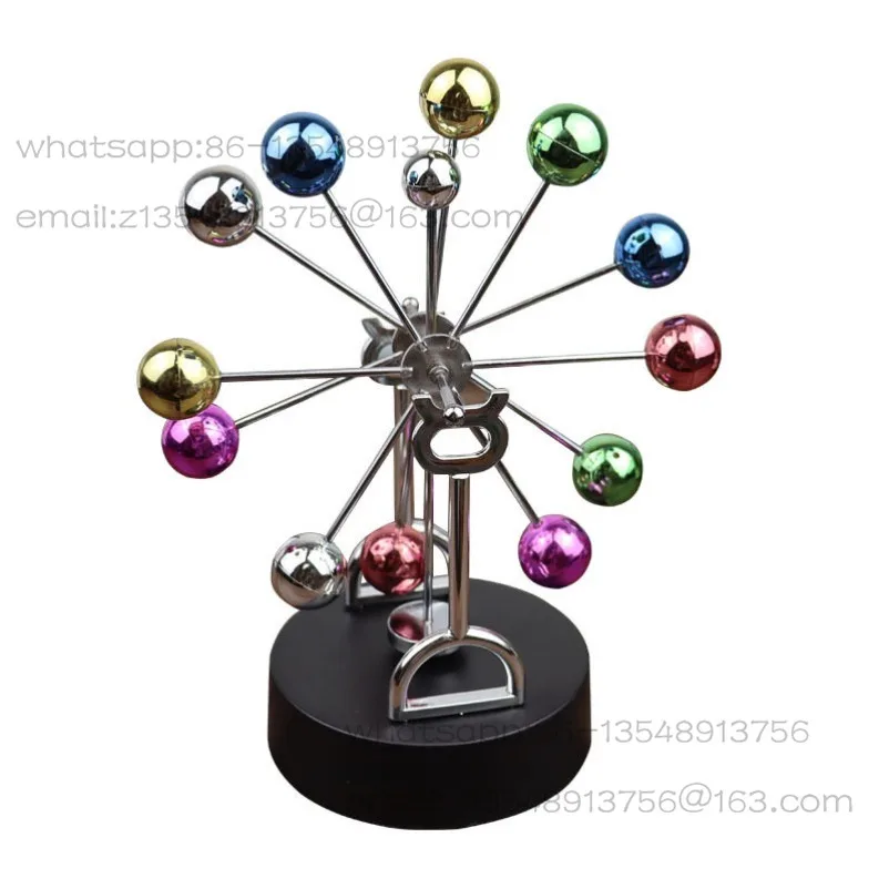 USB Power Supply Color Ball Ferris Wheel Perpetual Motion Instrument Magnetic Physical Rocker Home Table Pressure