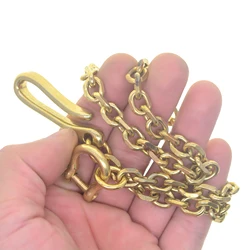 Classic Funky wallet jean pants biker keychain Italian 9mm facet oval link chain simple U fishhook hook Shackle
