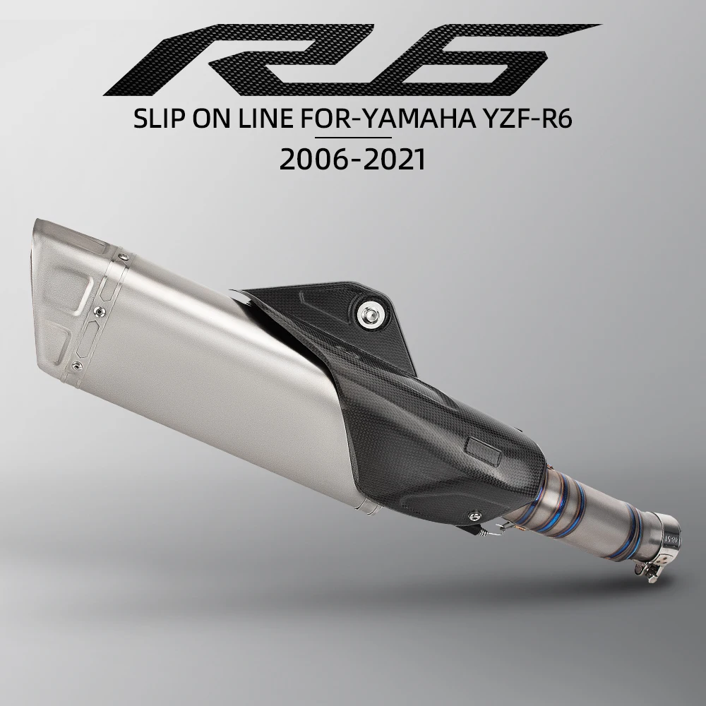 Slip On For Yamaha YZF R6 YZF-R6 2006 - 2023 Years Motorcycle Exhaust System Middle Mid Link Pipe Connect 60mm Muffler Moto Tube