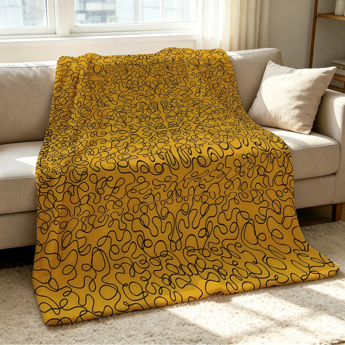 Chaos Lines Blanket Soft Cozy Throw for Sofa Bed Festive Holiday Decor Gift for Kids and Adults,Lightweight and Warm