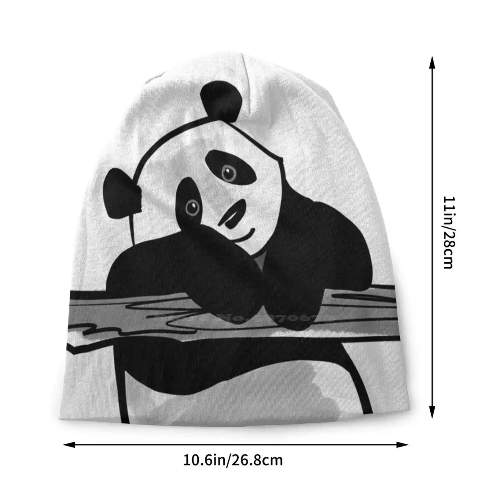 Panda Meets Friends Knitted Hat Warm Beanie Outdoor Caps Panda Cutie Animal Asia Funny Symbol Bear Black And White Nature Trend