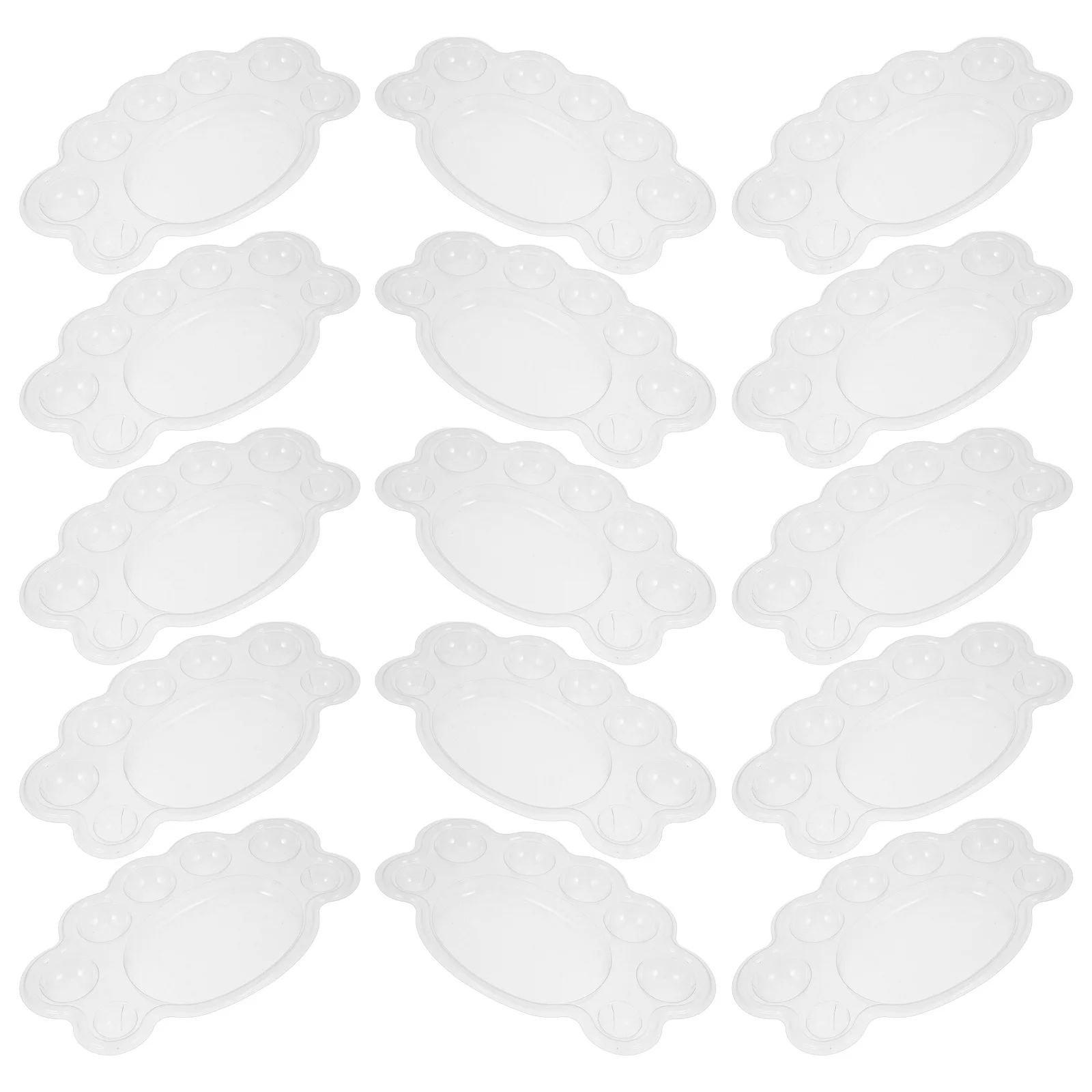 50 قطعة لوحة الطلاء صواني بلاستيكية على شكل القدم للألوان المائية الاكريليك النفط اللوحة خلط واضح حامل المتاح السائبة الفن