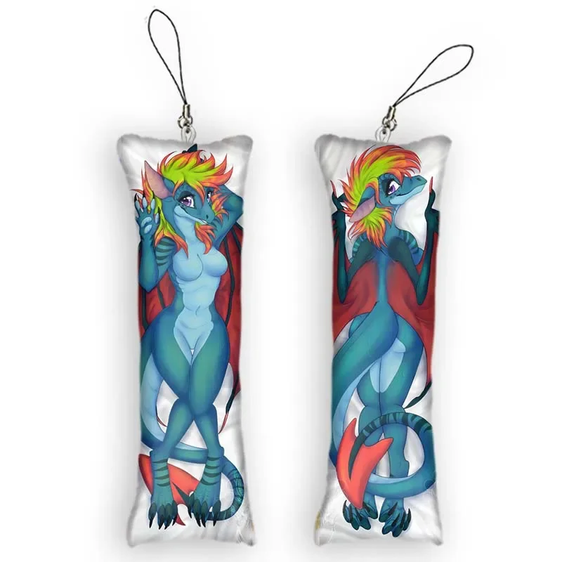 

New Pattern Tira Dovi Keychain Mini Furry Dakimakura Pendant Double-Sided Print Hanging Ornament Cute Small Body Pillow Pendant