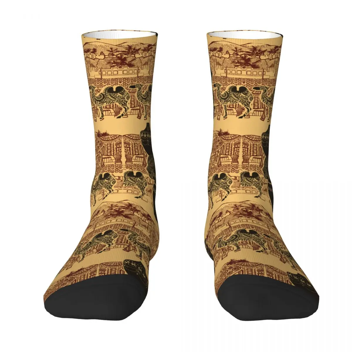 IndianWoman Camel Sock Printed Man Poliester