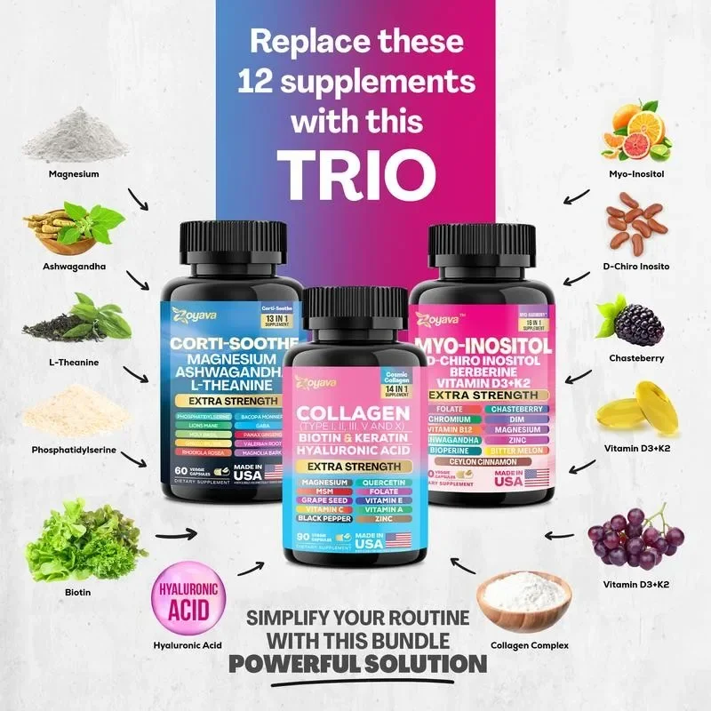 3 زجاجات ملحق الكل في واحد للنساء - يساعد على تخفيف التوتر اليومي، وتوازن العواطف، ويساعد على استرخاء الجهاز العصبي