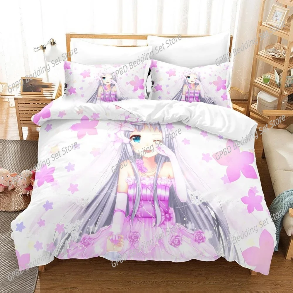 Anime Anohana Honma Meiko Bedding Set Single Twin Double Queen King Cal King Size Bed Linen Set