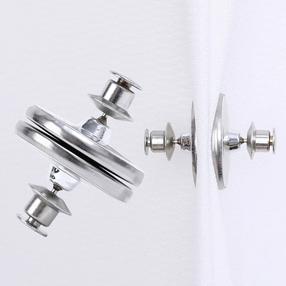 Wholesale Double Sided Magnetic Curtain Clips Magnets Closure Strong Hold Silver Holder Buckle Adjustment Curtain Accessories