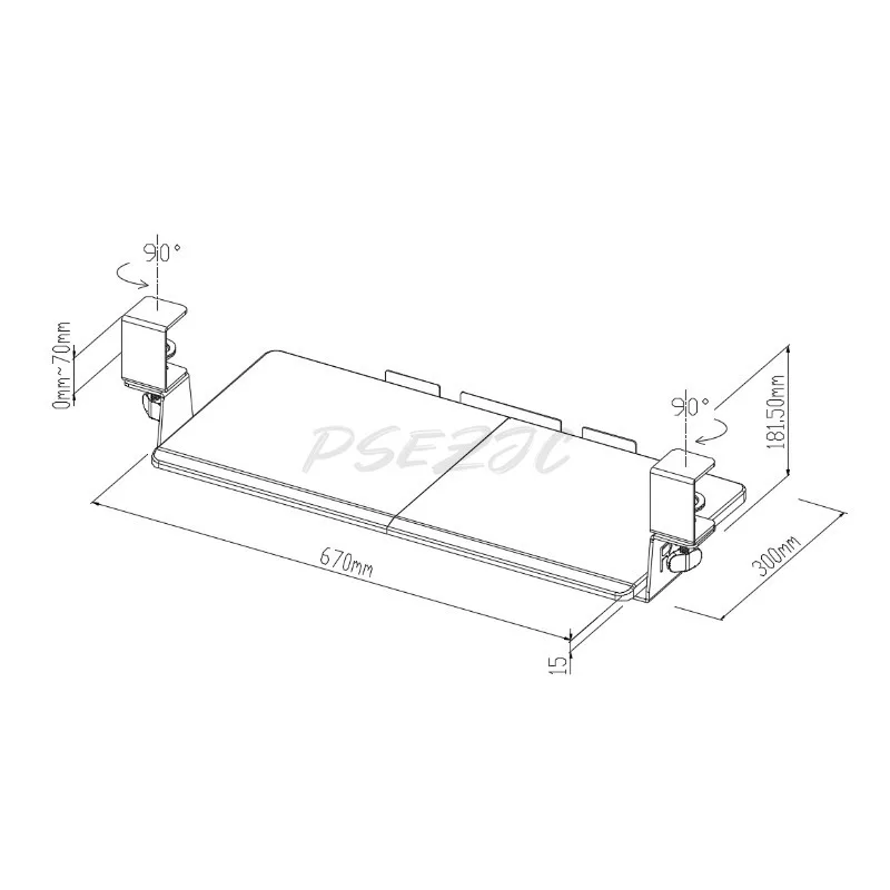 Office Keyboard Drawer Rack Desktop Sliding Rail Board Clamp Under Desk Stand Computer Mouse Storage Board Rack