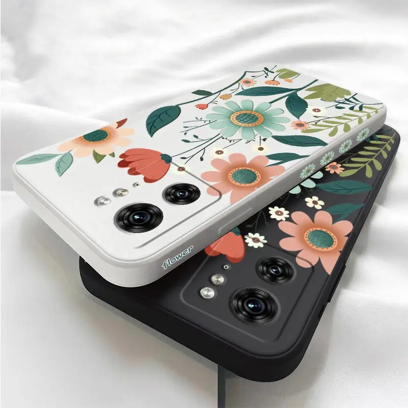 EDGE40 Gorgeous Flowers Silicone Phone Case For Motorola Moto EDGE 40Neo 40 30 EDGEPLUS E22 E22i E6S E7 E7Plus E12 E20 E32 Cover