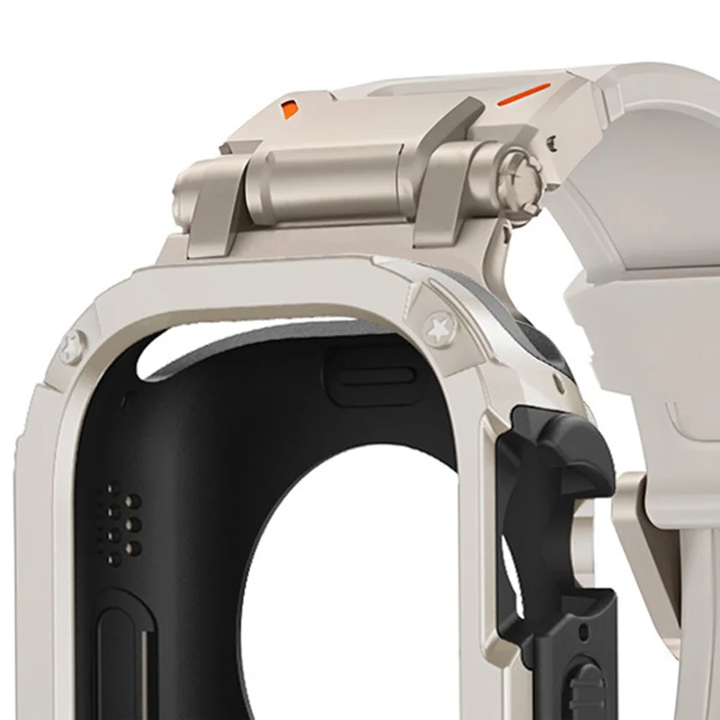 CS-For Watch 9 Ultra 49 مم غطاء حماية من مادة TPU بسوار من السيليكون ومجموعة حافظة ساعة مضادة للسقوط