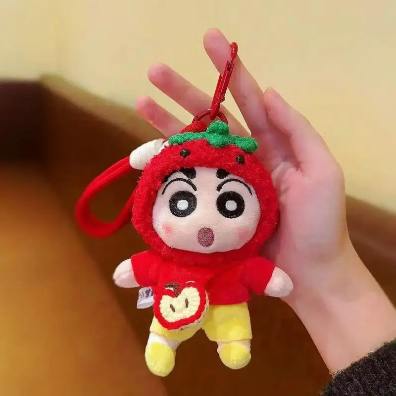 Neue süße Crayon Shin-Chan Plüschtier Schlüsselanhänger Mädchen Rucksack Cartoon Charakter Anhänger Auto Anhänger Schlüsselanhänger Paar Weihnachtsgeschenk